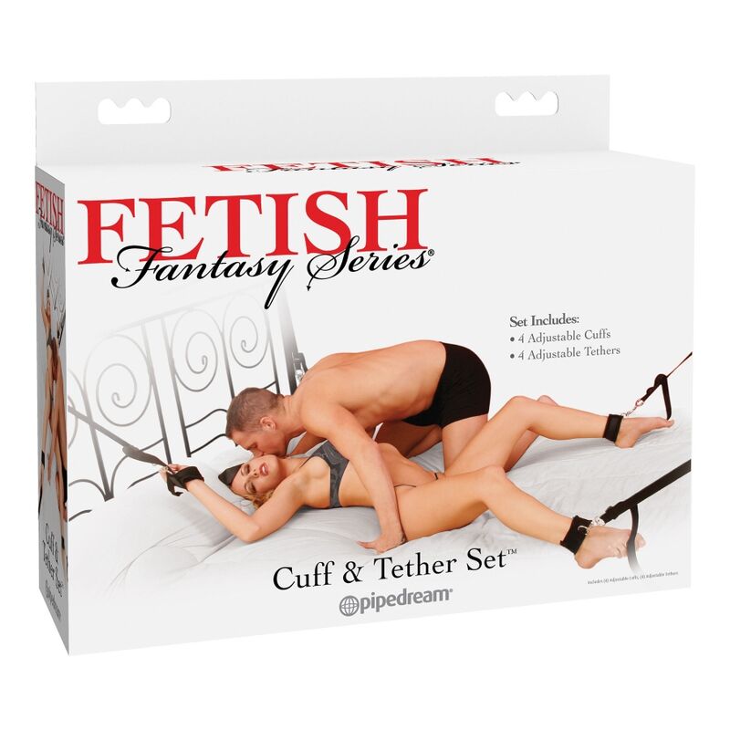 Fetish Fantasy - Set cătușe și chingi de ancorare (Cuff & Tether Set)