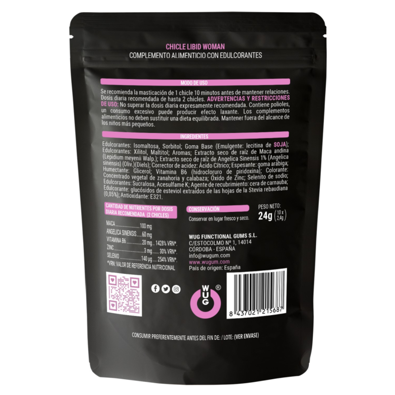 Wug Sex Sense – gumă Libid pentru creșterea libidoului feminin, 10 bucăți