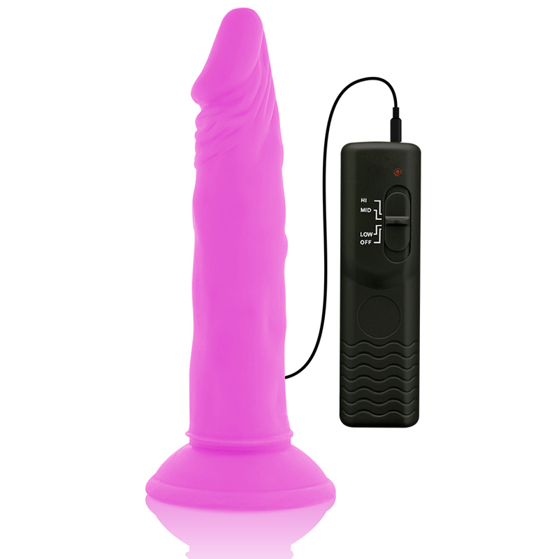 Diversia – dildo flexibil cu vibrații, mov, 23 cm (⌀ 4,3 cm)