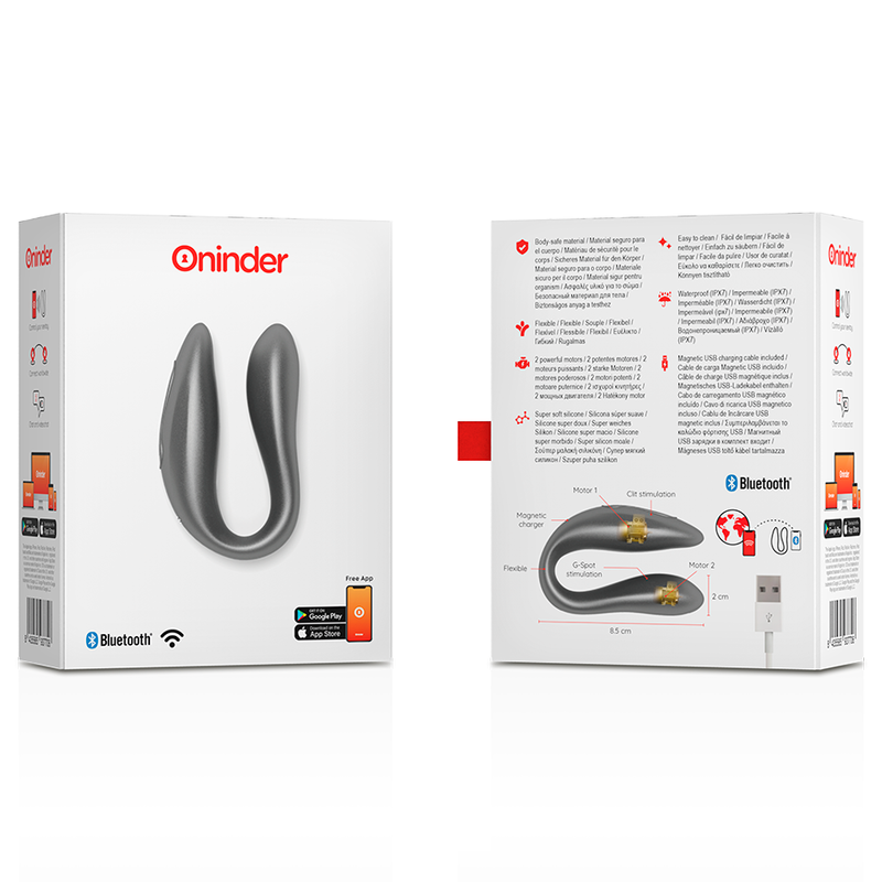 ONINDER - Lisboa stimulator punct G & clitoris negru – aplicație gratuită
