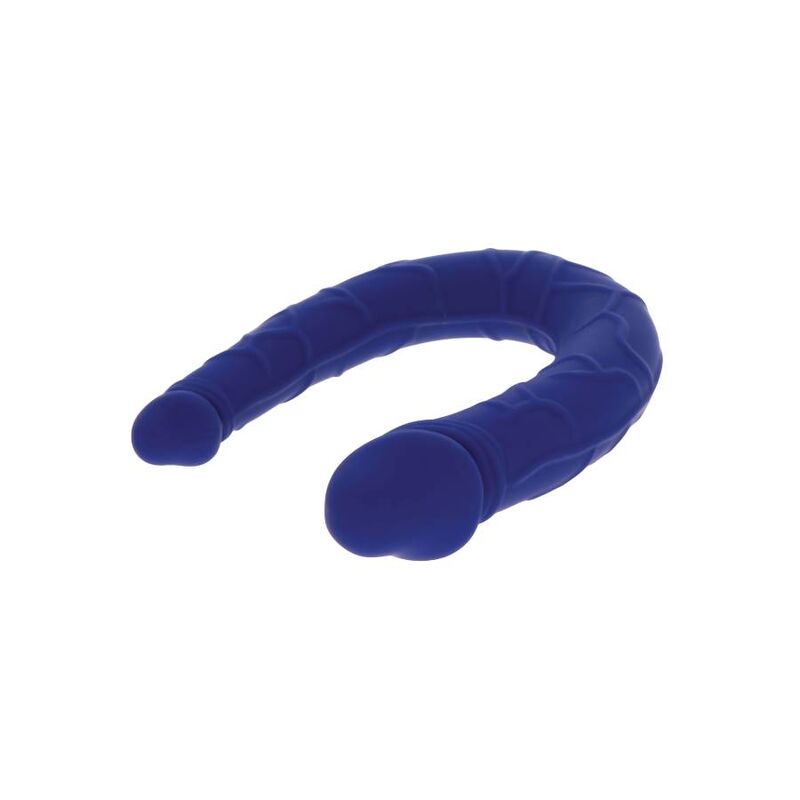 GET REAL - Dildo dublu mini realist, albastru