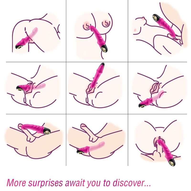 ARMONY - Joyblade – vibrator dildo cu rotație, fucsia