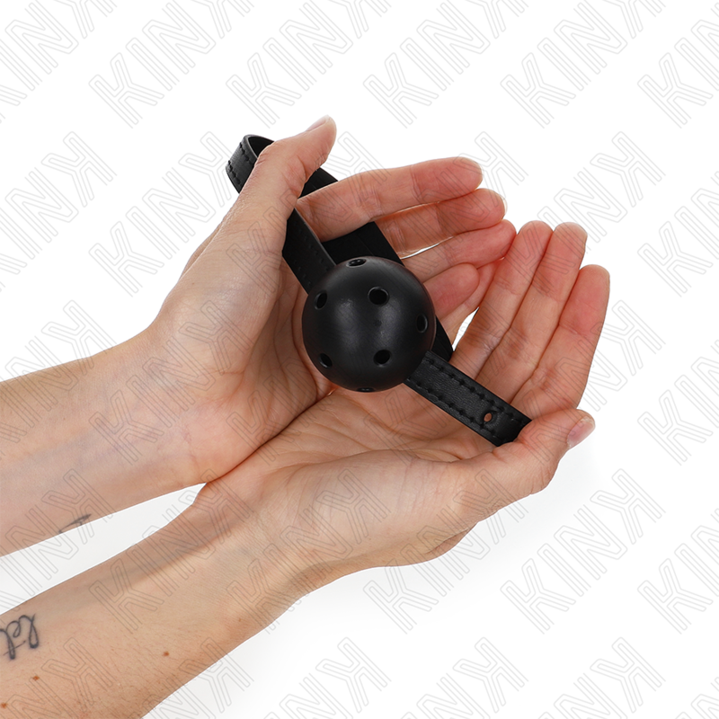 Kink – Gag bilă respirabilă 4,5 cm „Simplicity”, negru, 62 × 1,5 cm