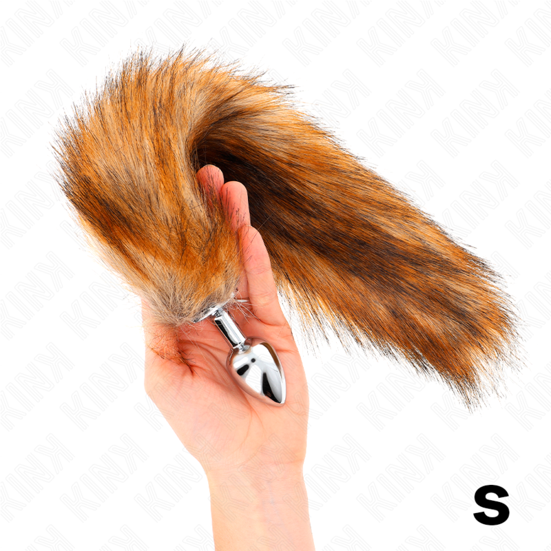 Kink – Plug anal mărimea S (7 × 3 cm) cu coadă sintetică 40 cm, maro