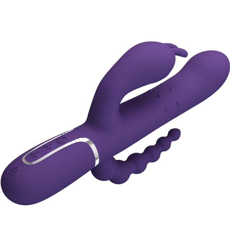 Pretty Love – Cammy, vibrator triplu, multifuncție 4-în-1, mov