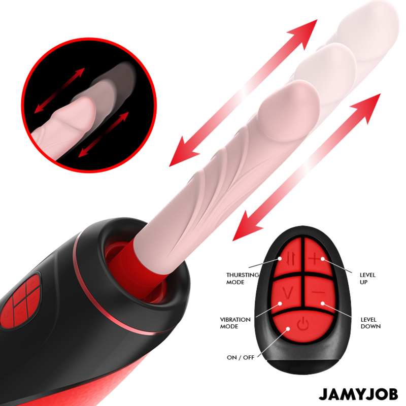 JAMYJOB – Pyston Base, masturbator automat cu dildo & telecomandă