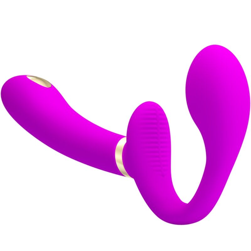 Pretty Love – Thunderbird, vibrator double strap-on, telecomandă, mov