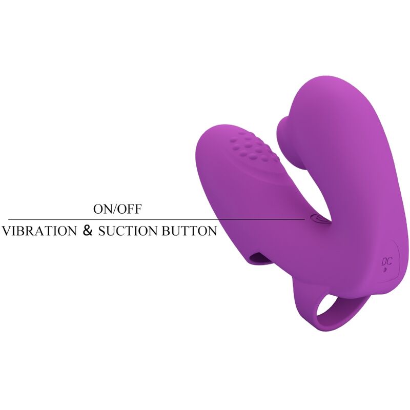 Pretty Love – Athena, vibrator deget cu stimulator clitoridian, mov