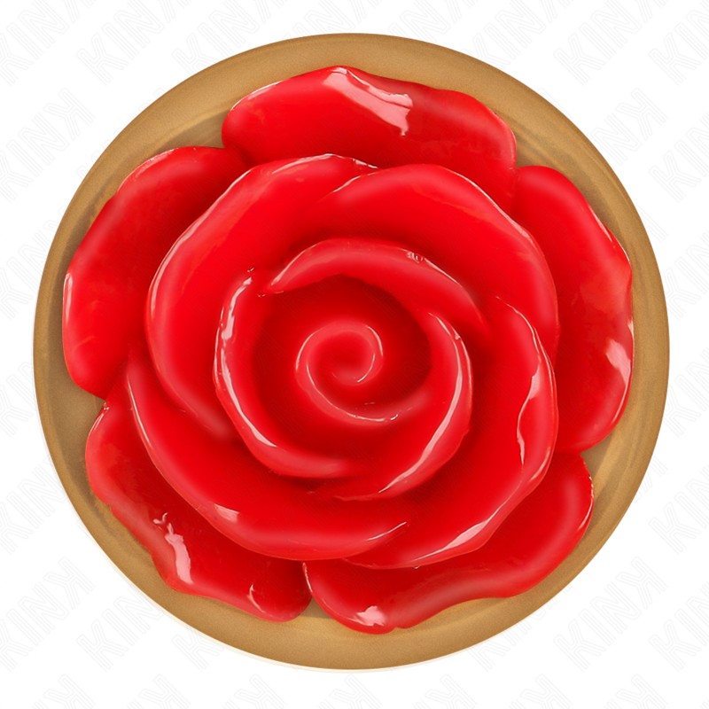 Kink – Plug anal roz auriu cu trandafir roșu, mărimea S