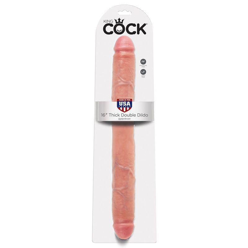 KING COCK - Dildo dublu gros, Flesh, 40,6 cm
