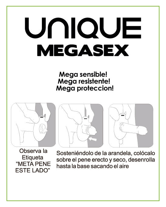 UNIQ - MegaSex – prezervative sensibile fără latex, 3 buc.