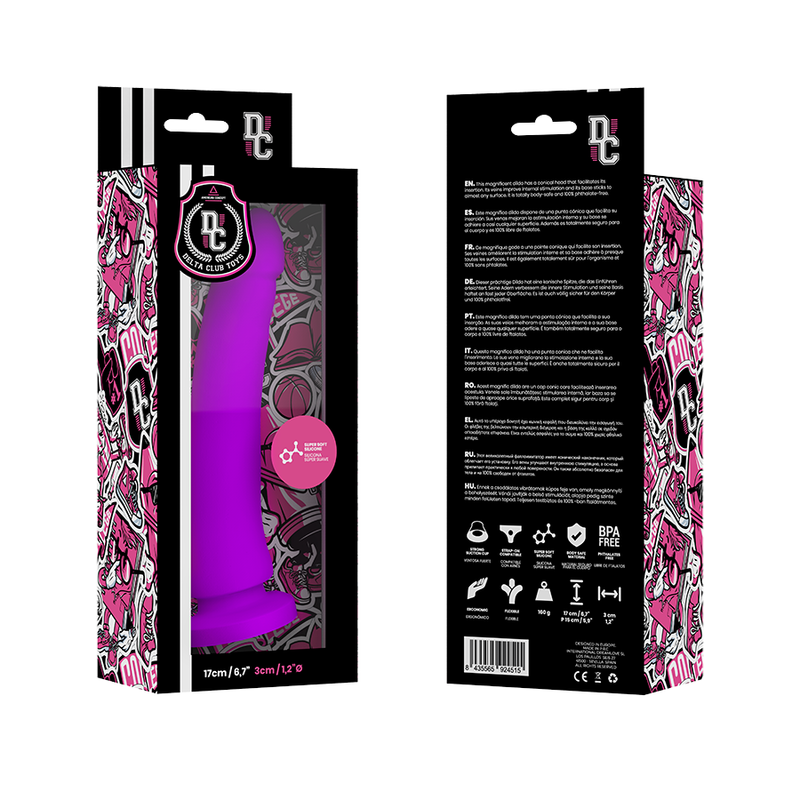 Delta Club – Toys, Dildo lila, silicon medical, 17 cm, Ø 3 cm
